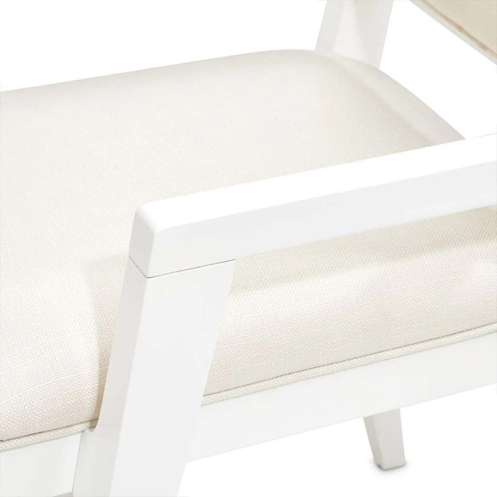 Michael Amini Palm Gate Arm Chair - Cloud White - Set of 2 - Image 2