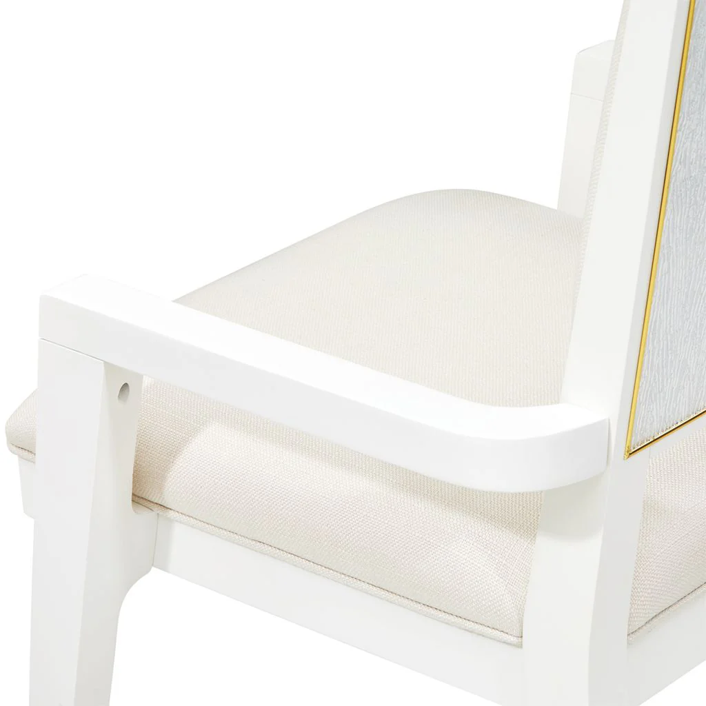 Michael Amini Palm Gate Arm Chair - Cloud White - Set of 2 - Image 3