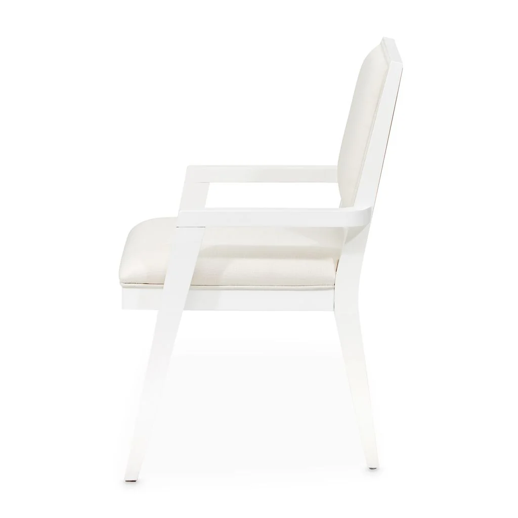 Michael Amini Palm Gate Arm Chair - Cloud White - Set of 2 - Image 5