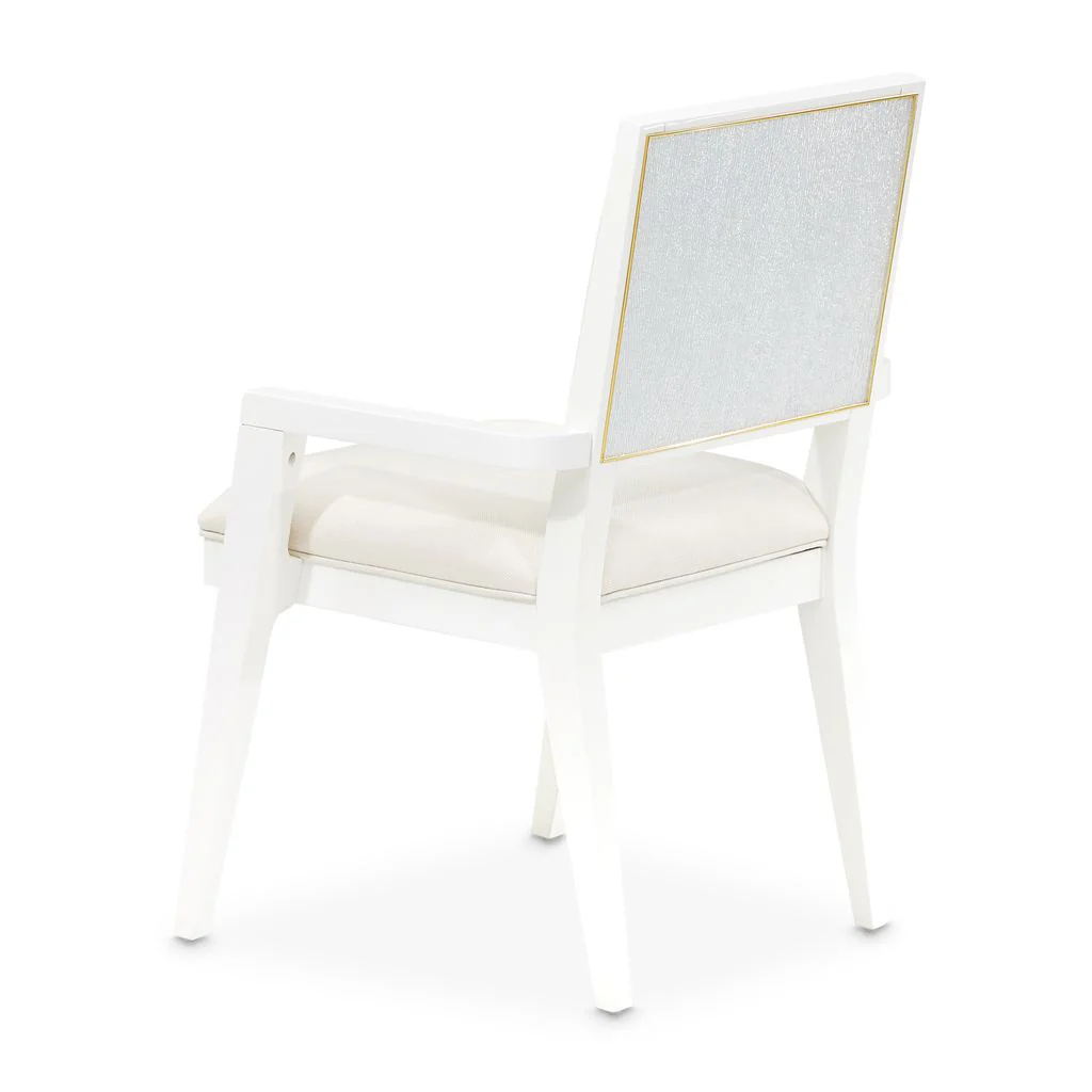 Michael Amini Palm Gate Arm Chair - Cloud White - Set of 2 - Image 6
