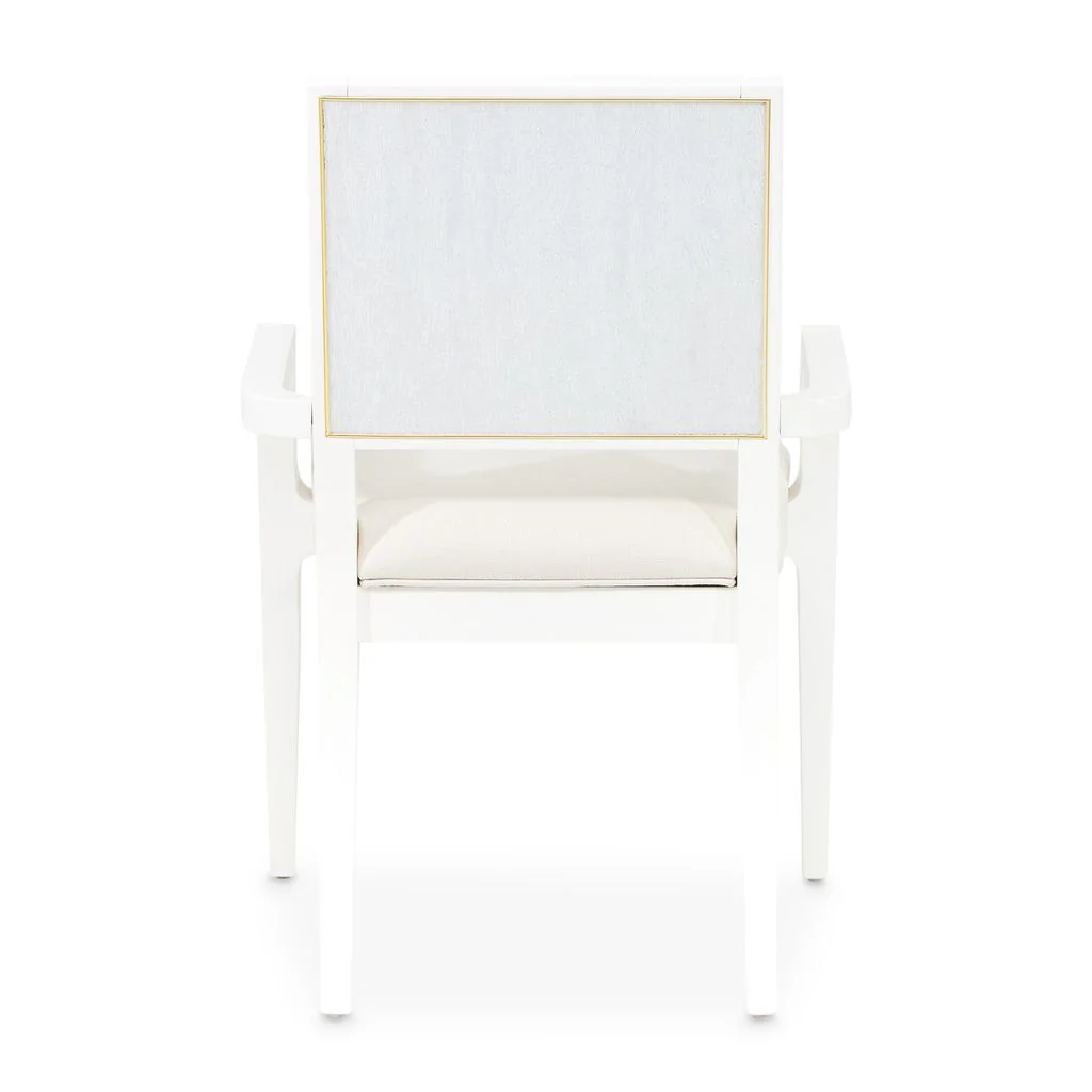 Michael Amini Palm Gate Arm Chair - Cloud White - Set of 2 - Image 7