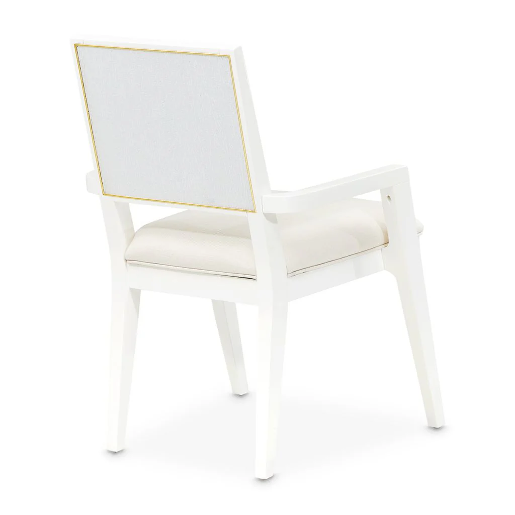 Michael Amini Palm Gate Arm Chair - Cloud White - Set of 2 - Image 8