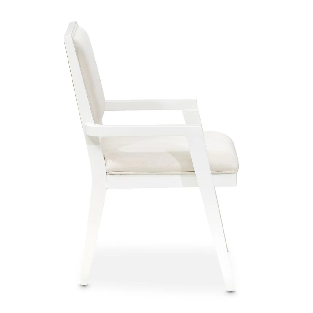 Michael Amini Palm Gate Arm Chair - Cloud White - Set of 2 - Image 9