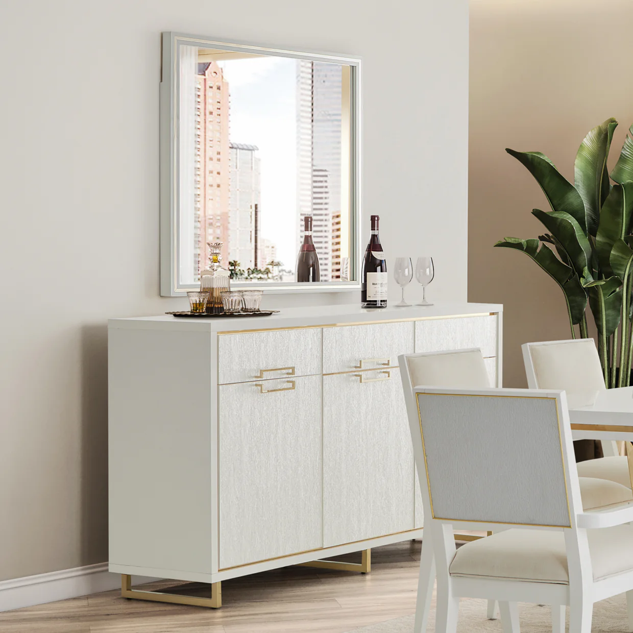 Michael Amini Palm Gate Palm Gate Sideboard Clould White - Image 13