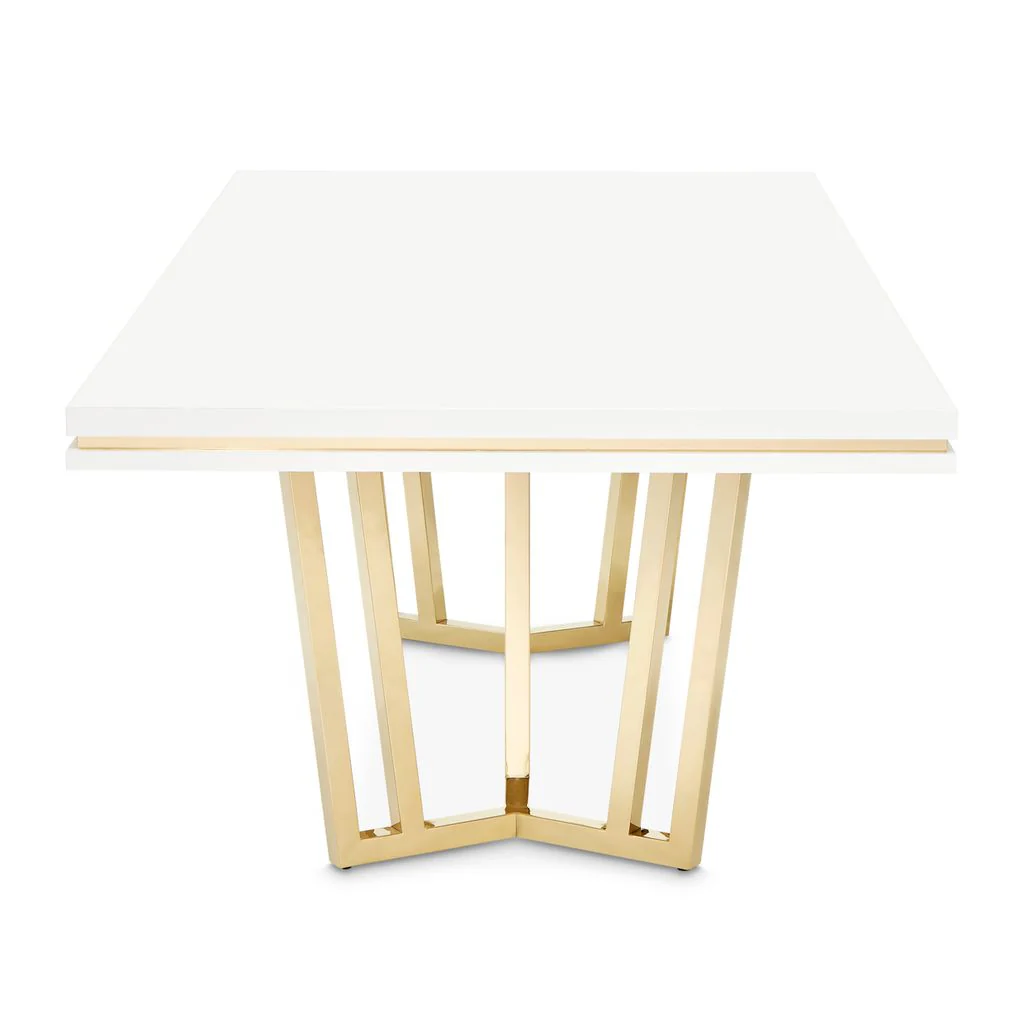 Michael Amini Palm Gate Rectangular Dining Table - Cloud White - Image 3