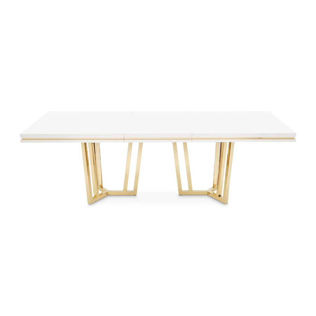 Michael Amini Palm Gate Rectangular Dining Table - Cloud White - Image 6