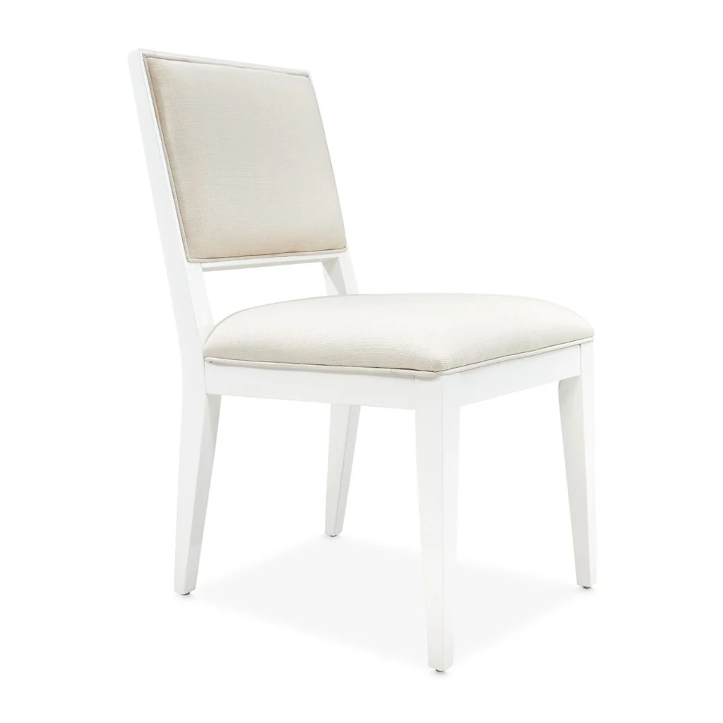 Michael Amini Palm Gate Side Chair - Cloud White - Set of 2 - Image 10