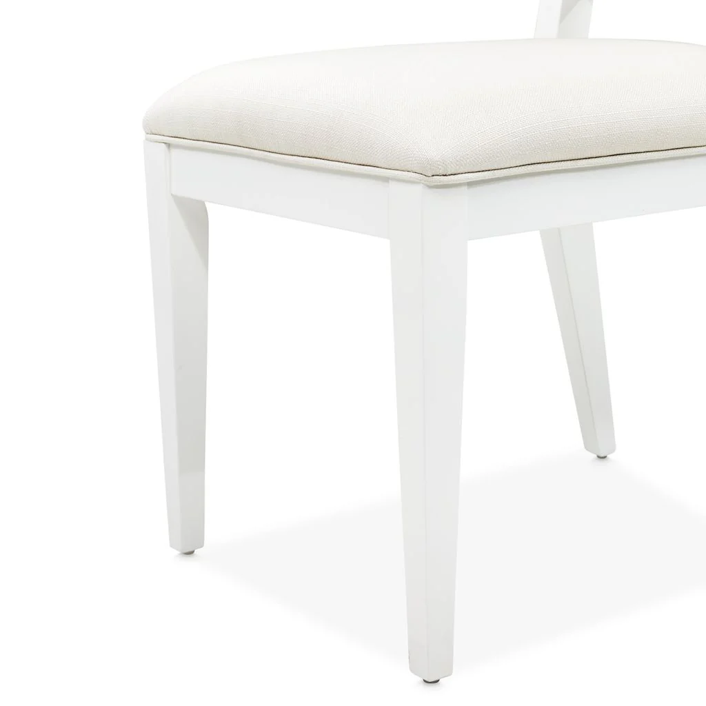 Michael Amini Palm Gate Side Chair - Cloud White - Set of 2 - Image 3