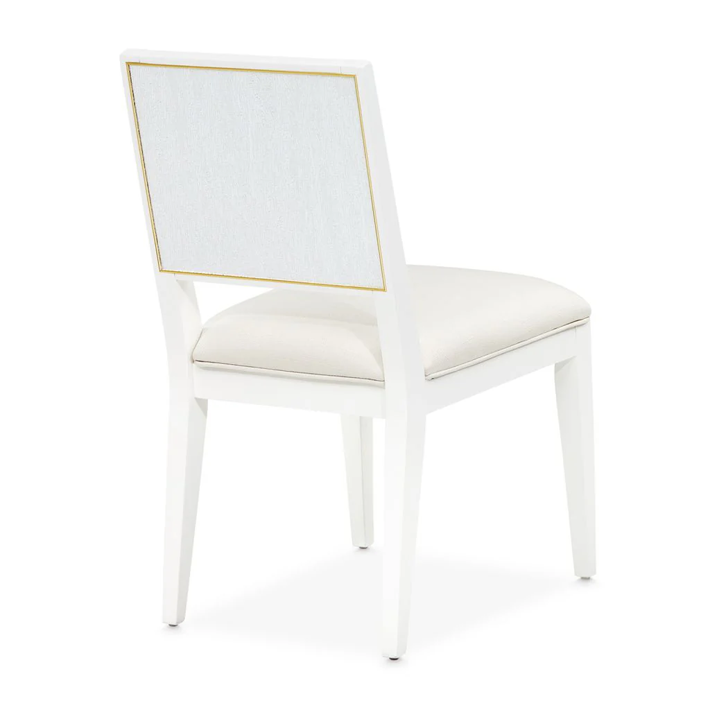 Michael Amini Palm Gate Side Chair - Cloud White - Set of 2 - Image 8