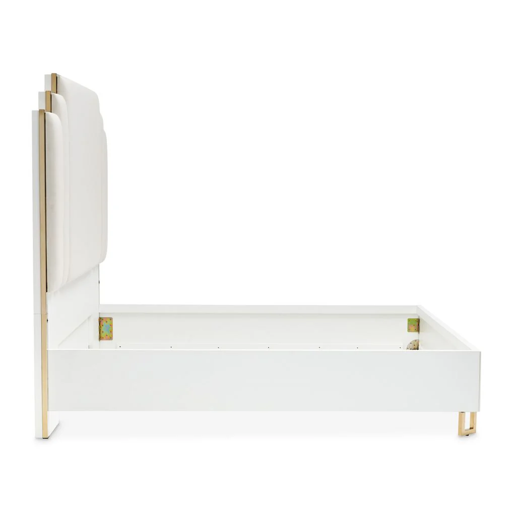 Michael Amini Palm Gate Upholstered Bed - Cloud White - Image 4