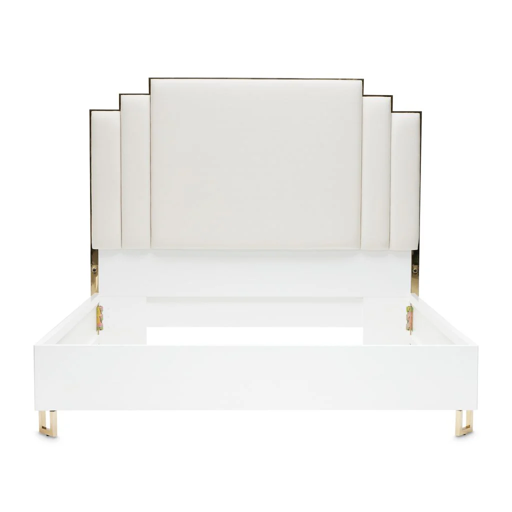 Michael Amini Palm Gate Upholstered Bed - Cloud White - Image 5