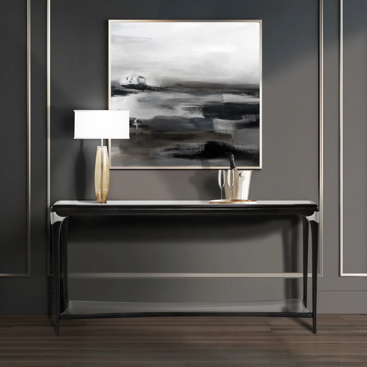 Michael Amini Paris Chic Console Table Espresso - Image 8