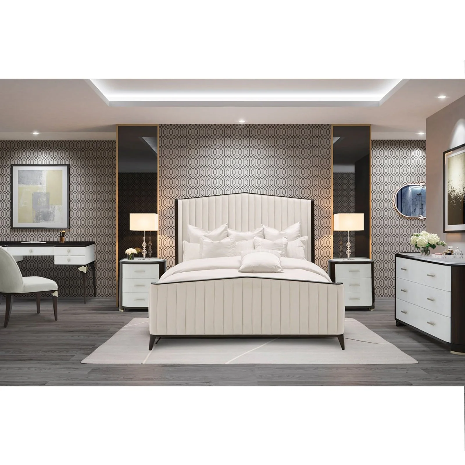 Michael Amini Paris Chic Tufted Panel Bed - Image 2