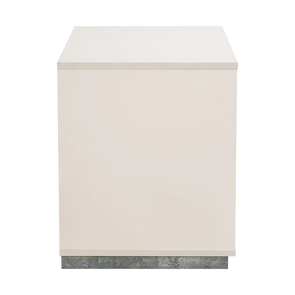 Michael Amini Pavira 1-Drawer Nightstand with LED Lights - Stone - Image 4