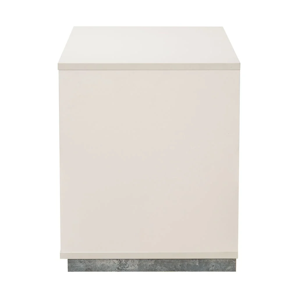 Michael Amini Pavira 1-Drawer Nightstand with LED Lights - Stone - Image 5