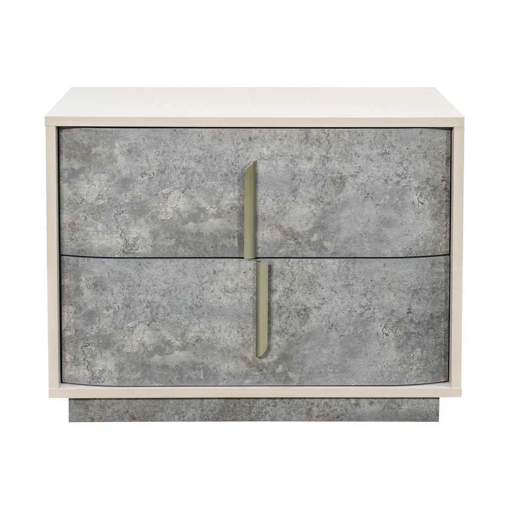 Michael Amini Pavira 2-Drawer Nightstand - Stone - Image 3