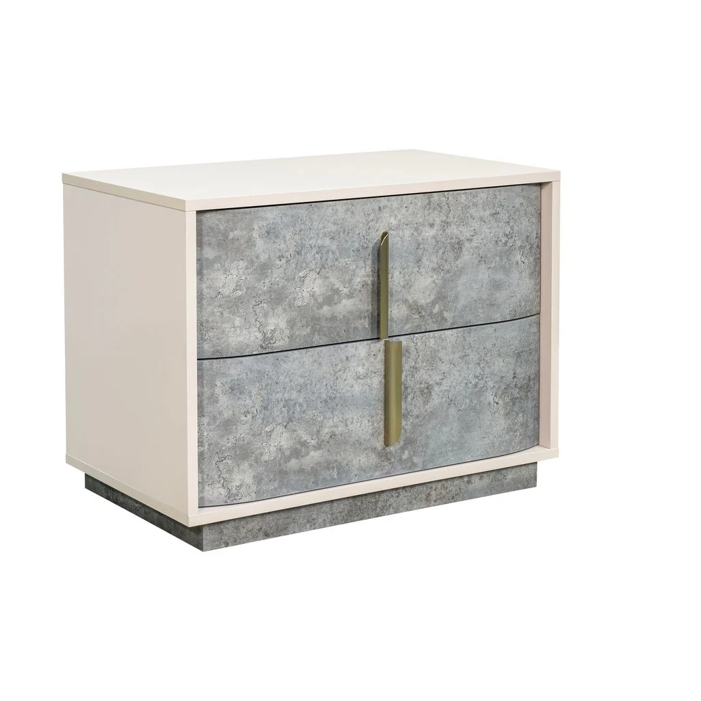 Michael Amini Pavira 2-Drawer Nightstand - Stone - Image 4