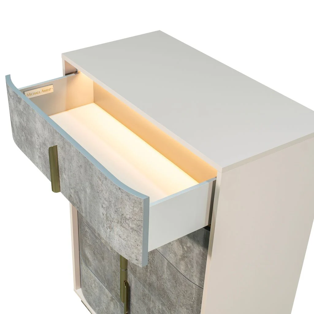 Michael Amini Pavira 5-Drawer Chest - Stone - Image 11