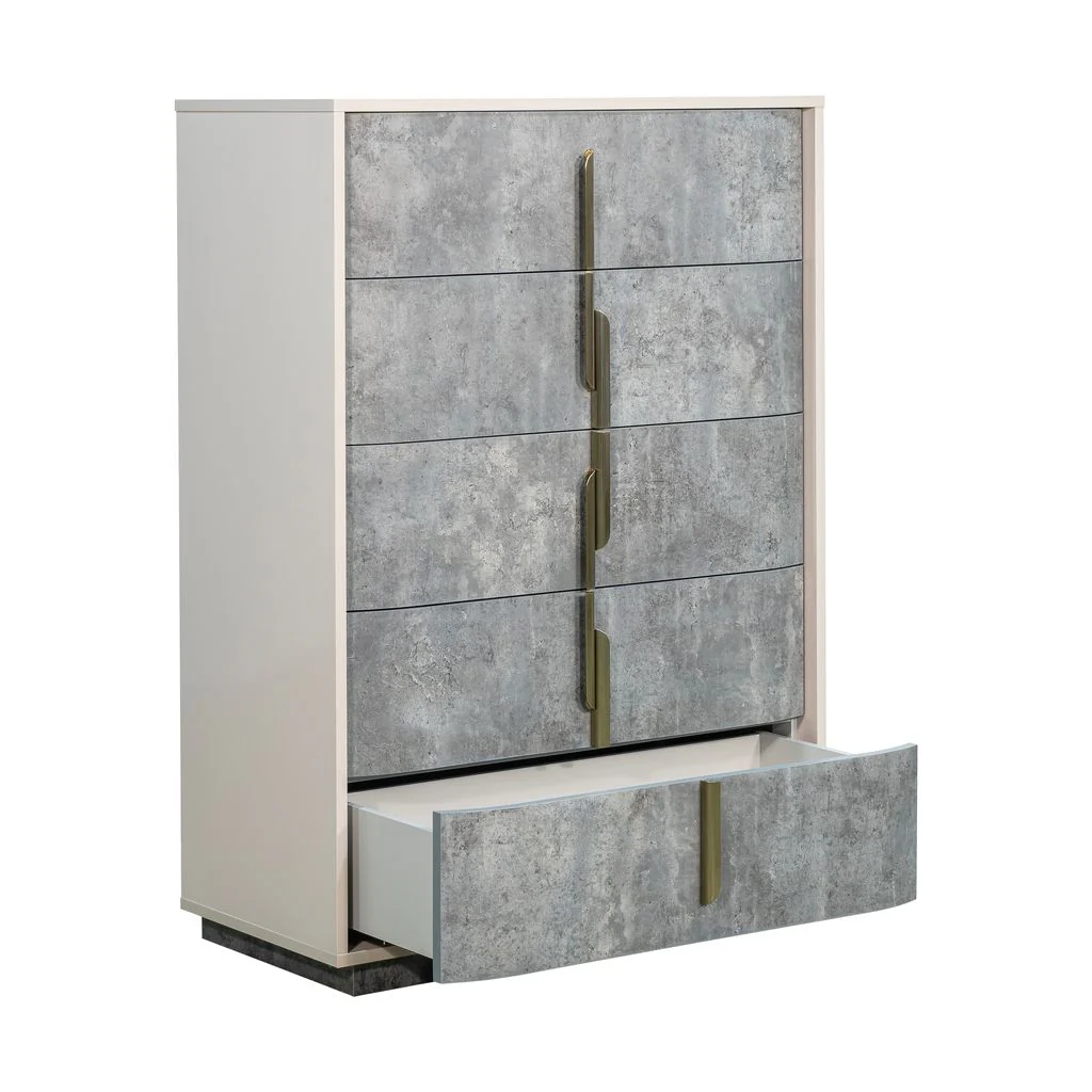Michael Amini Pavira 5-Drawer Chest - Stone - Image 2