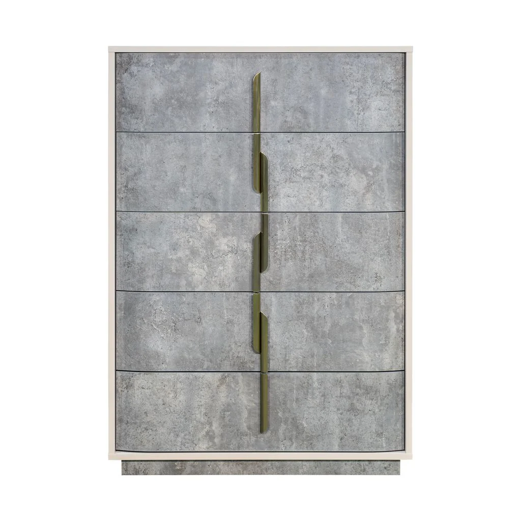 Michael Amini Pavira 5-Drawer Chest - Stone - Image 3