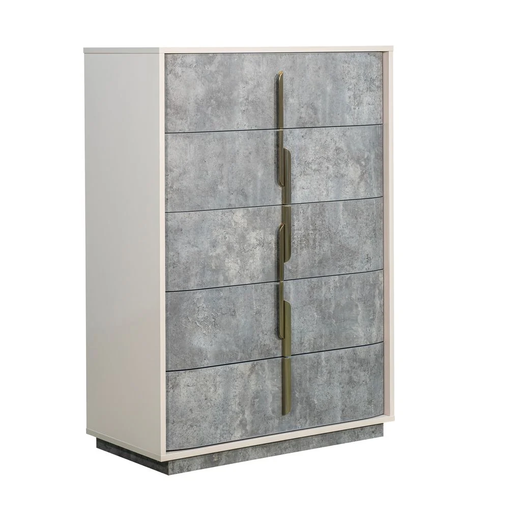 Michael Amini Pavira 5-Drawer Chest - Stone - Image 4