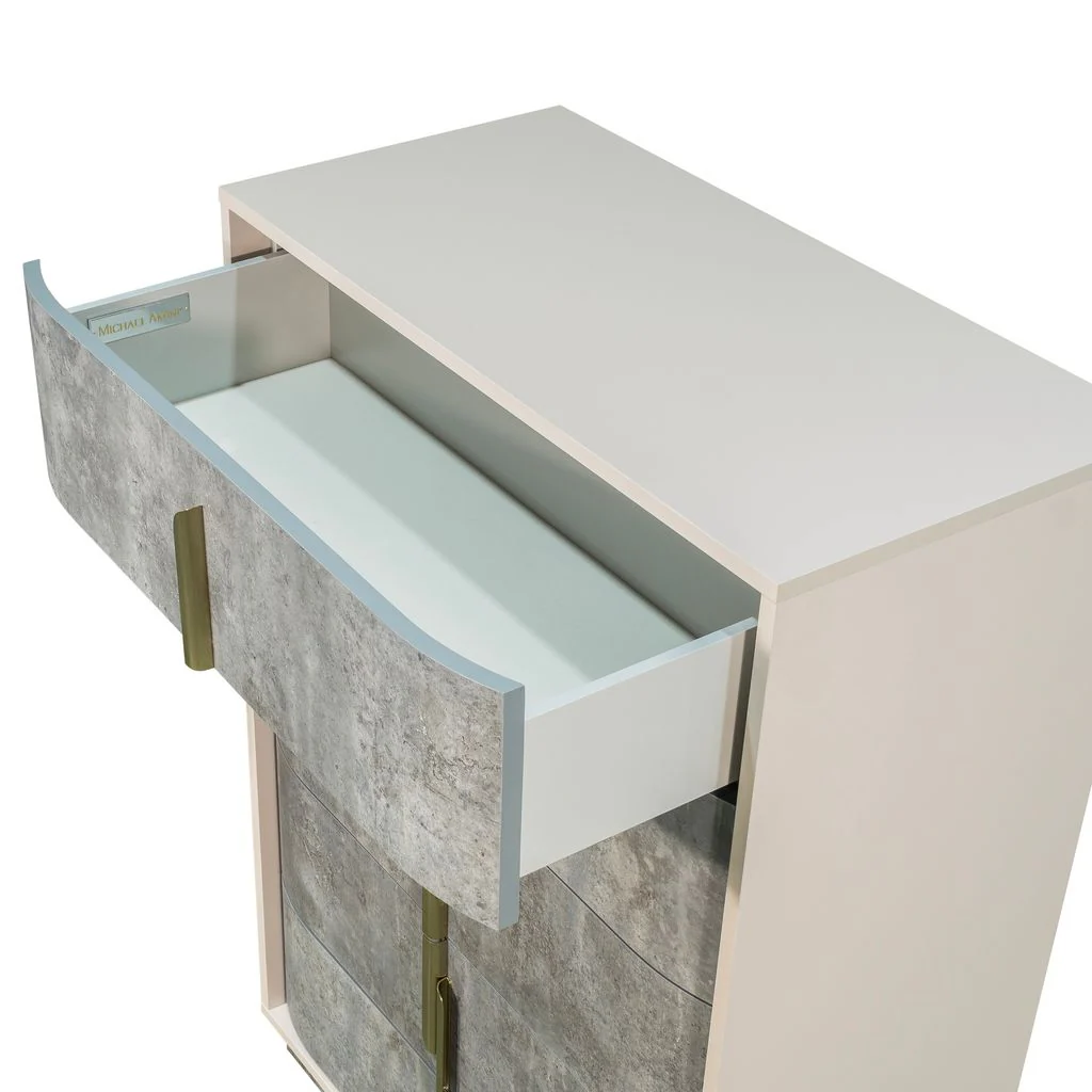 Michael Amini Pavira 5-Drawer Chest - Stone - Image 8