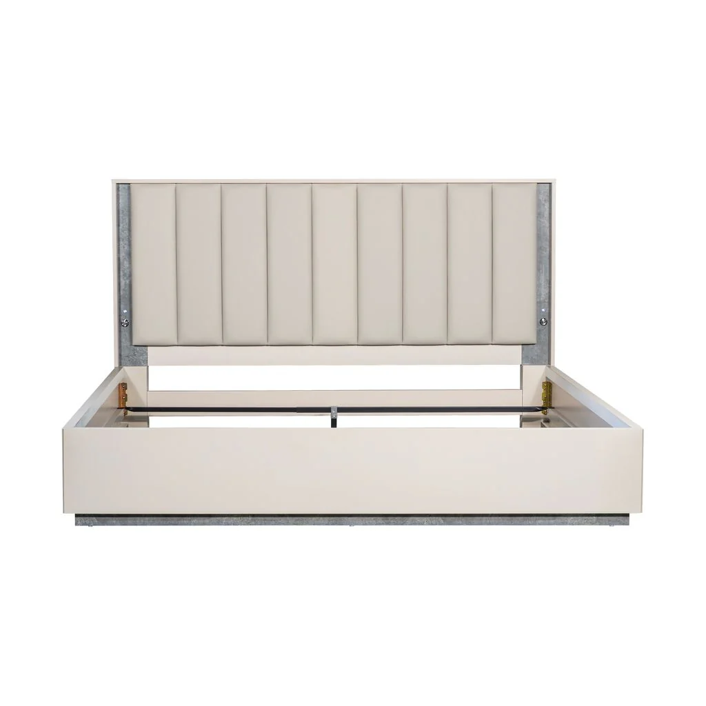 Michael Amini Pavira Bed with LED Lights - Stone - Image 2
