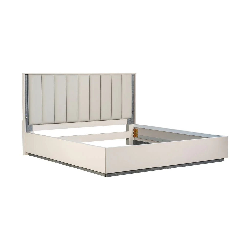 Michael Amini Pavira Bed with LED Lights - Stone - Image 3