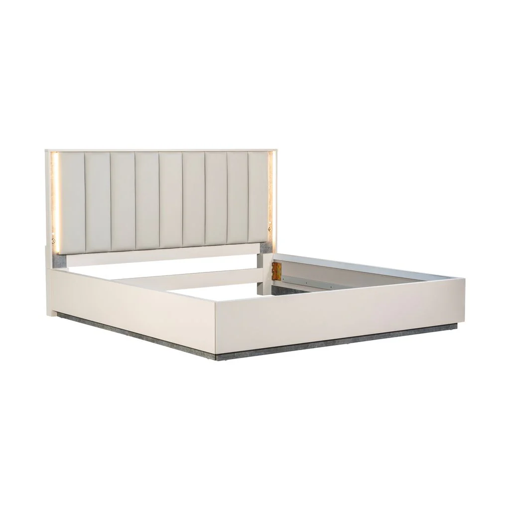 Michael Amini Pavira Bed with LED Lights - Stone - Image 5