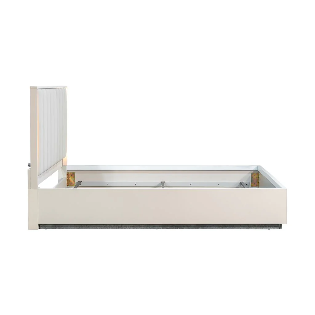Michael Amini Pavira Bed with LED Lights - Stone - Image 6