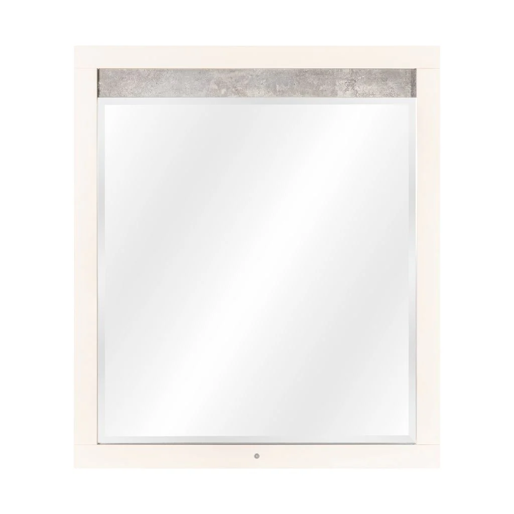 Michael Amini Pavira Dresser Mirror with LED Lights - Stone - Image 2