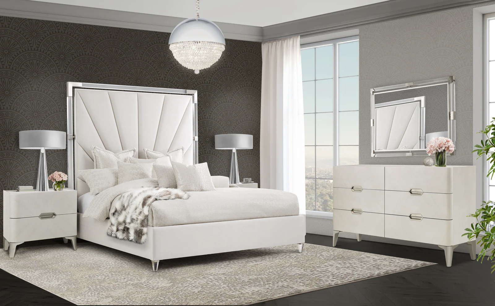 Michael Amini Penthouse Bed - Ash Gray - Image 11