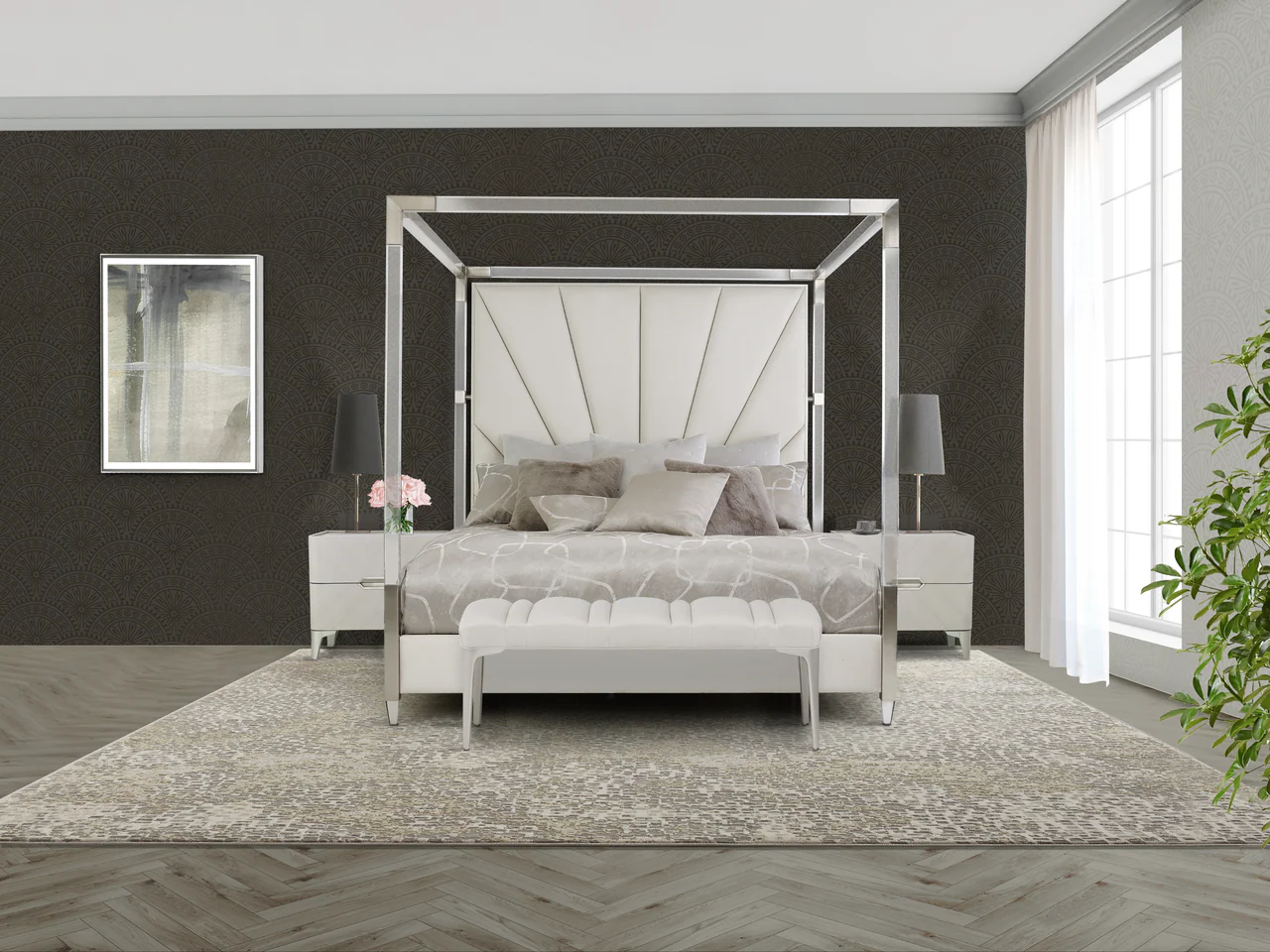 Michael Amini Penthouse Bed - Ash Gray - Image 13