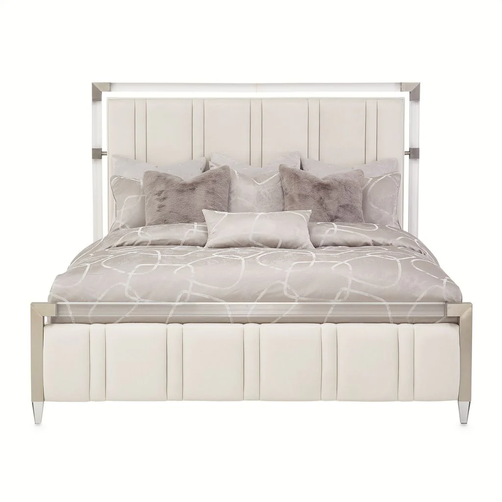 Michael Amini Penthouse Short Panel Bed - Ash Gray - Image 2