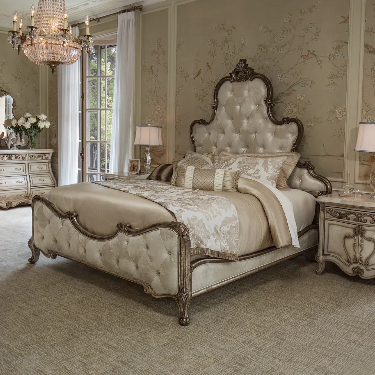 Michael Amini Platine De Royale Champagne Panel Bed - Image 2