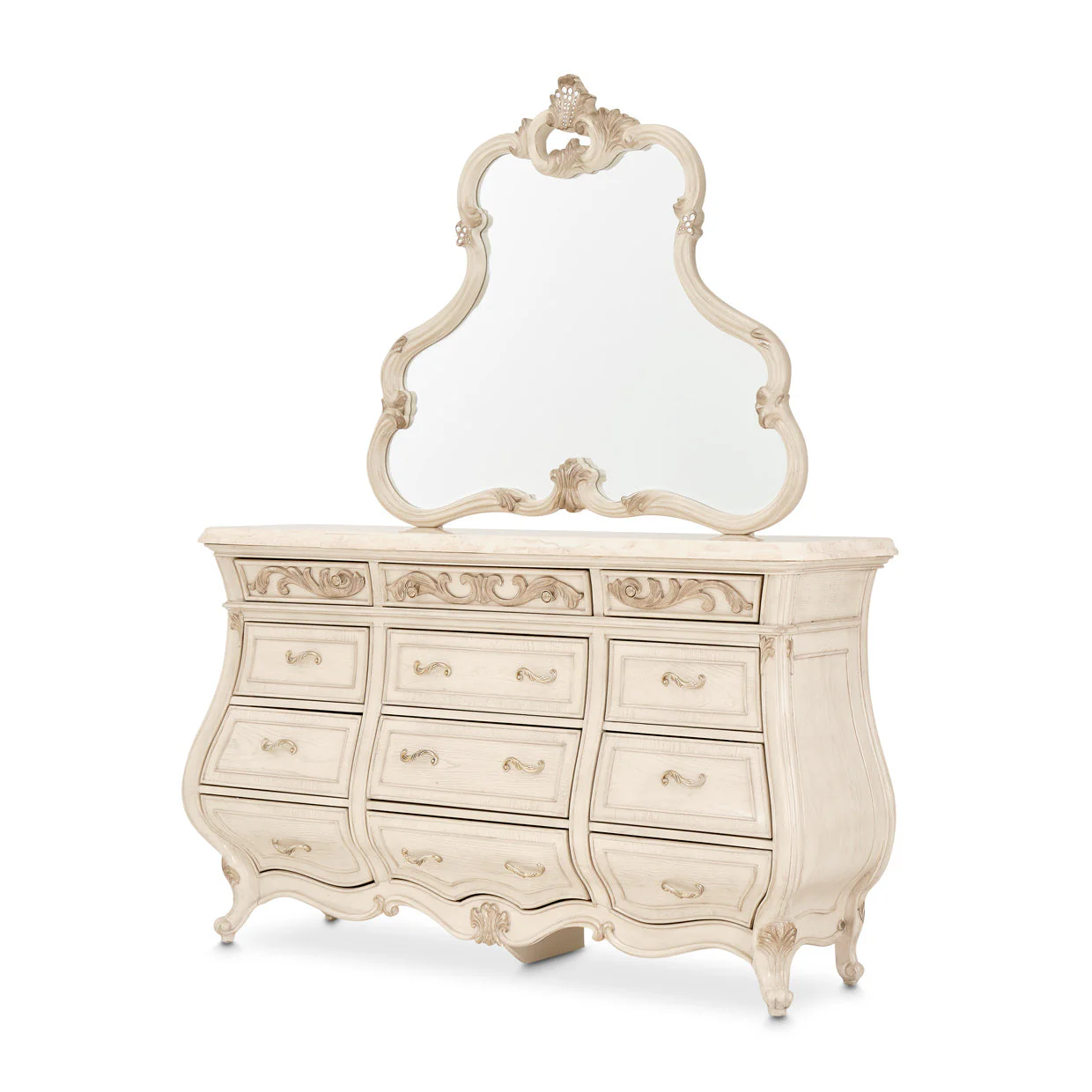 Michael Amini Platine De Royale Champagne Dresser Mirror - Image 8