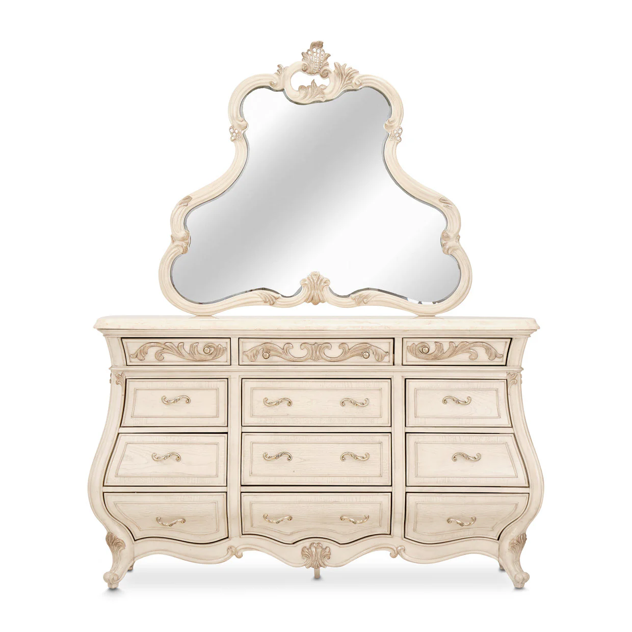 Michael Amini Platine De Royale Champagne Dresser Mirror - Image 9