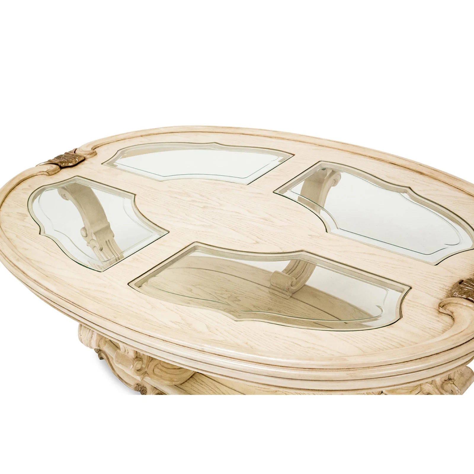 Michael Amini Platine de Royale Oval Cocktail Table - Champagne - Image 2