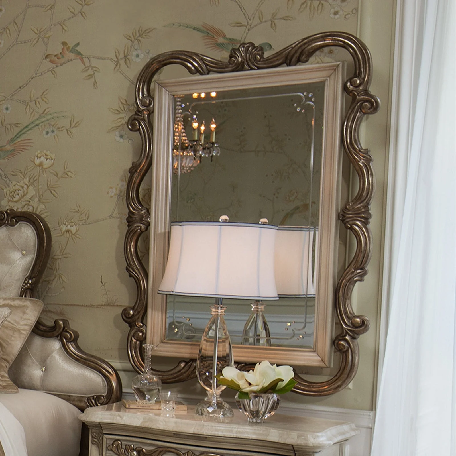 Michael Amini Platine De Royale Wall Mirror - Image 3