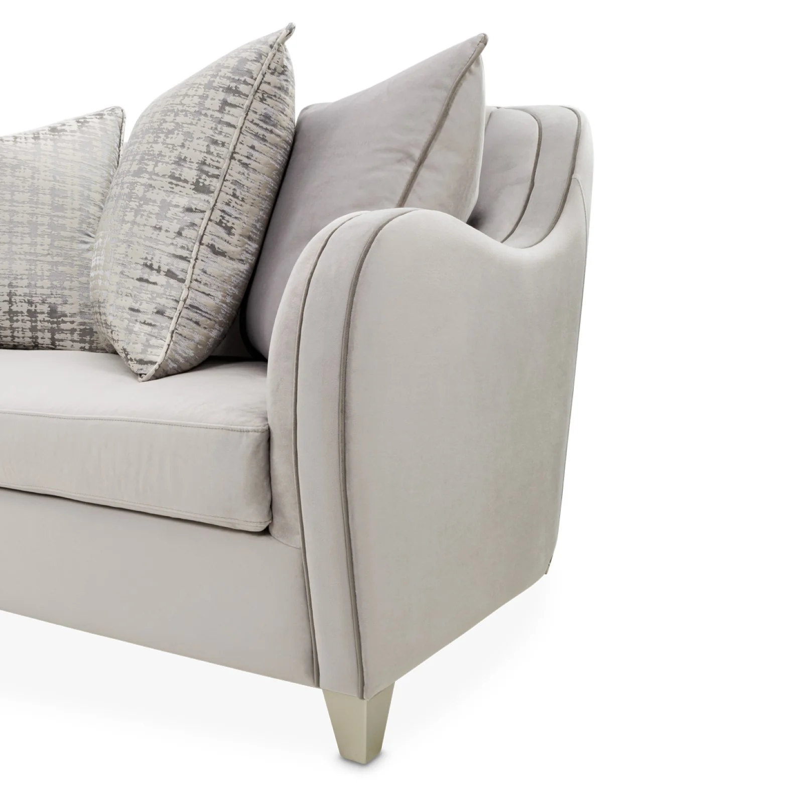 Michael Amini Roxbury Park Velvet Loveseat - Steel/Slate - Image 10