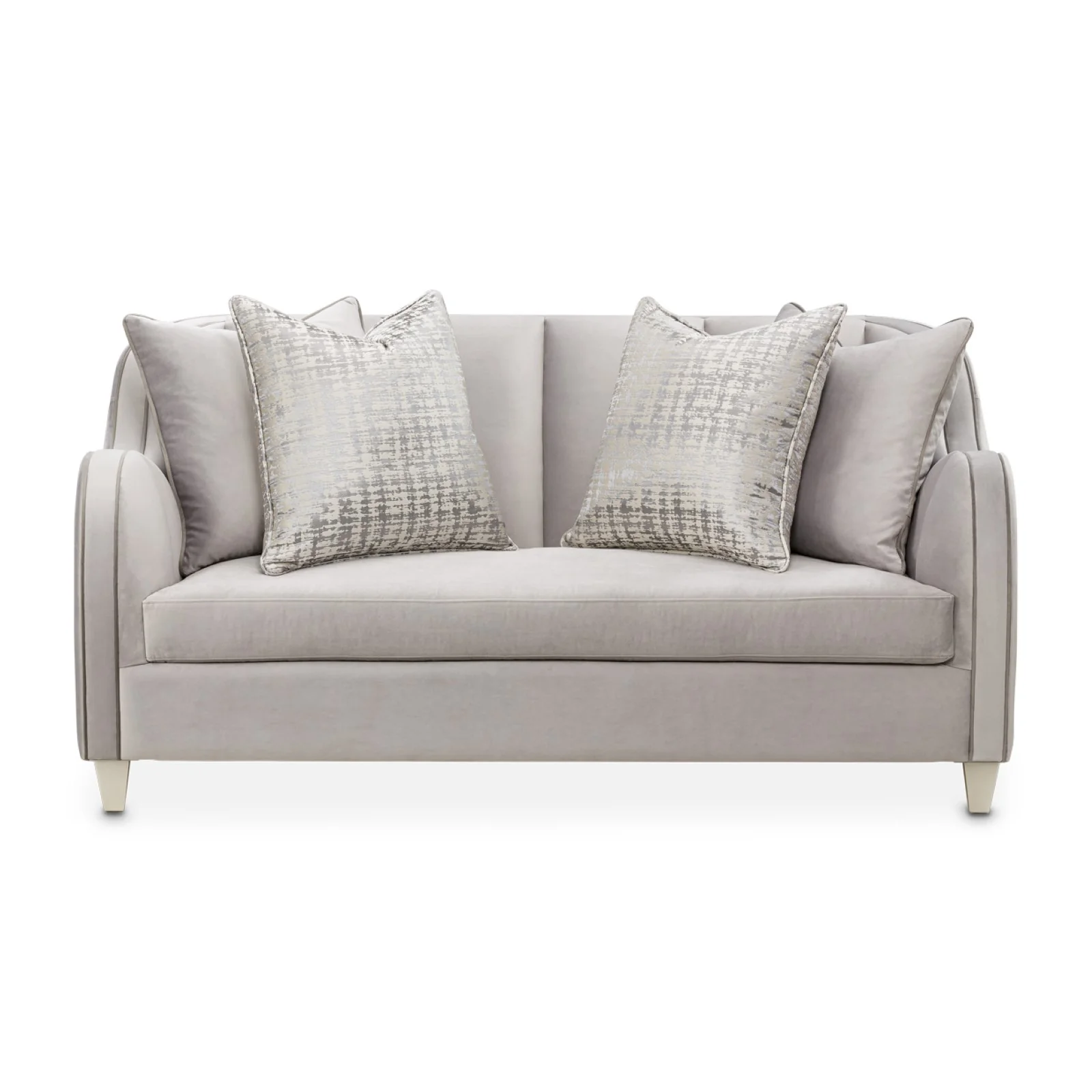 Michael Amini Roxbury Park Velvet Loveseat - Steel/Slate - Image 2