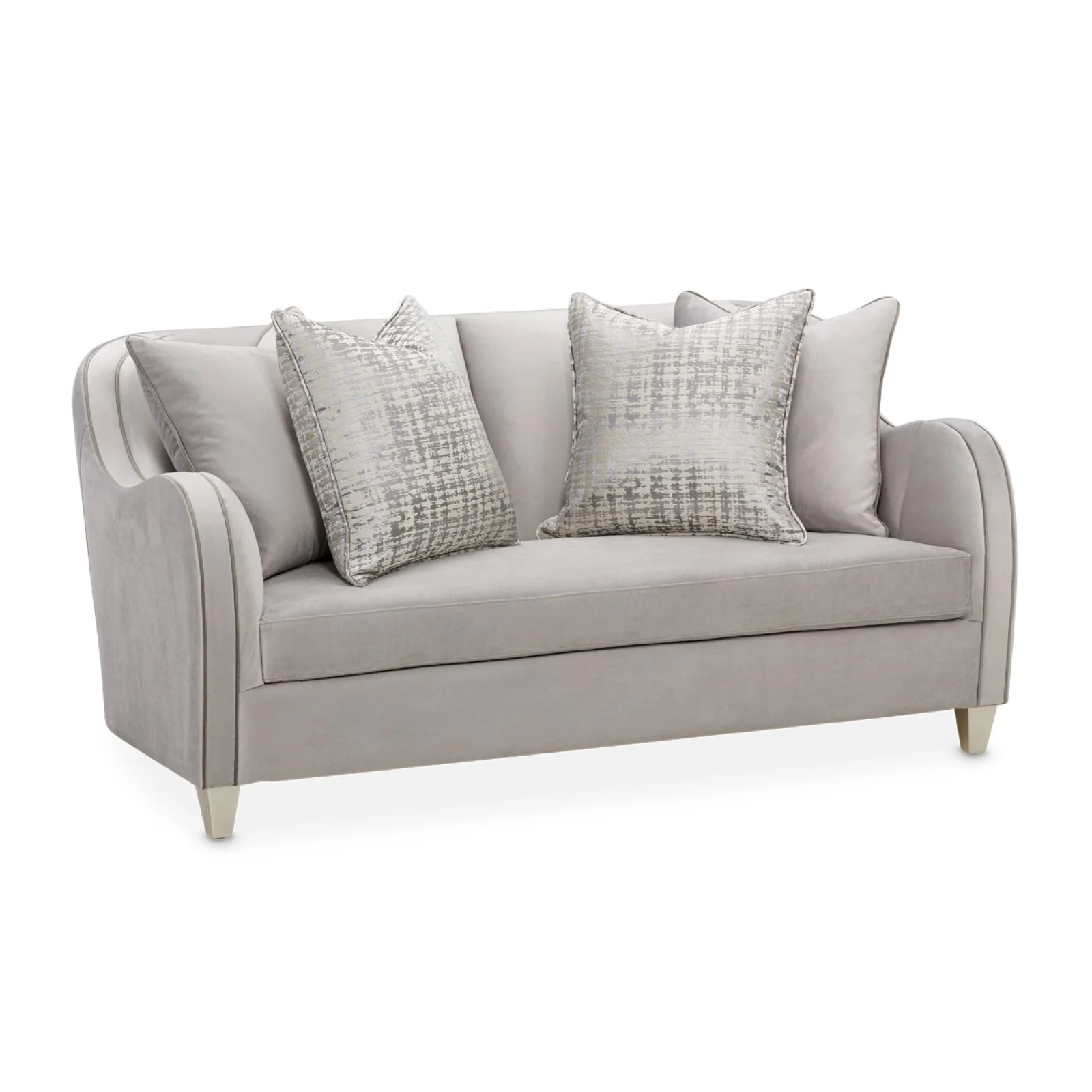 Michael Amini Roxbury Park Velvet Loveseat - Steel/Slate - Image 3