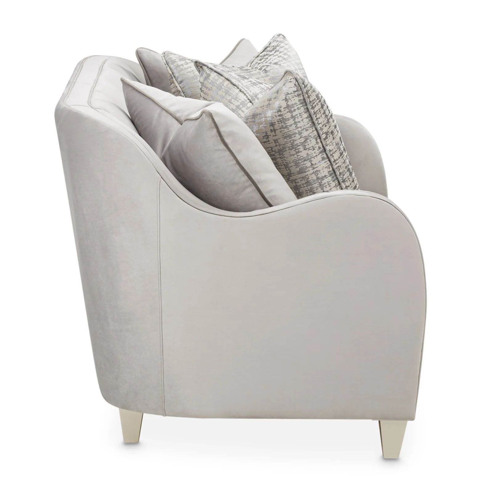 Michael Amini Roxbury Park Velvet Loveseat - Steel/Slate - Image 4