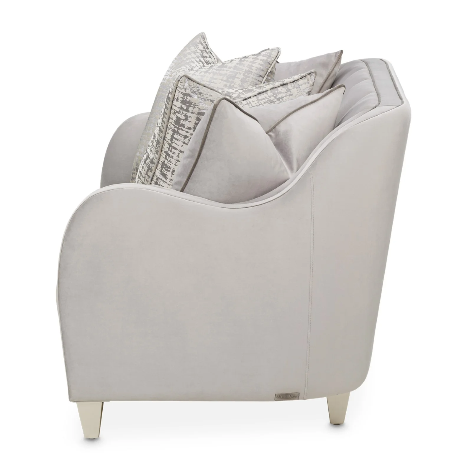 Michael Amini Roxbury Park Velvet Loveseat - Steel/Slate - Image 8