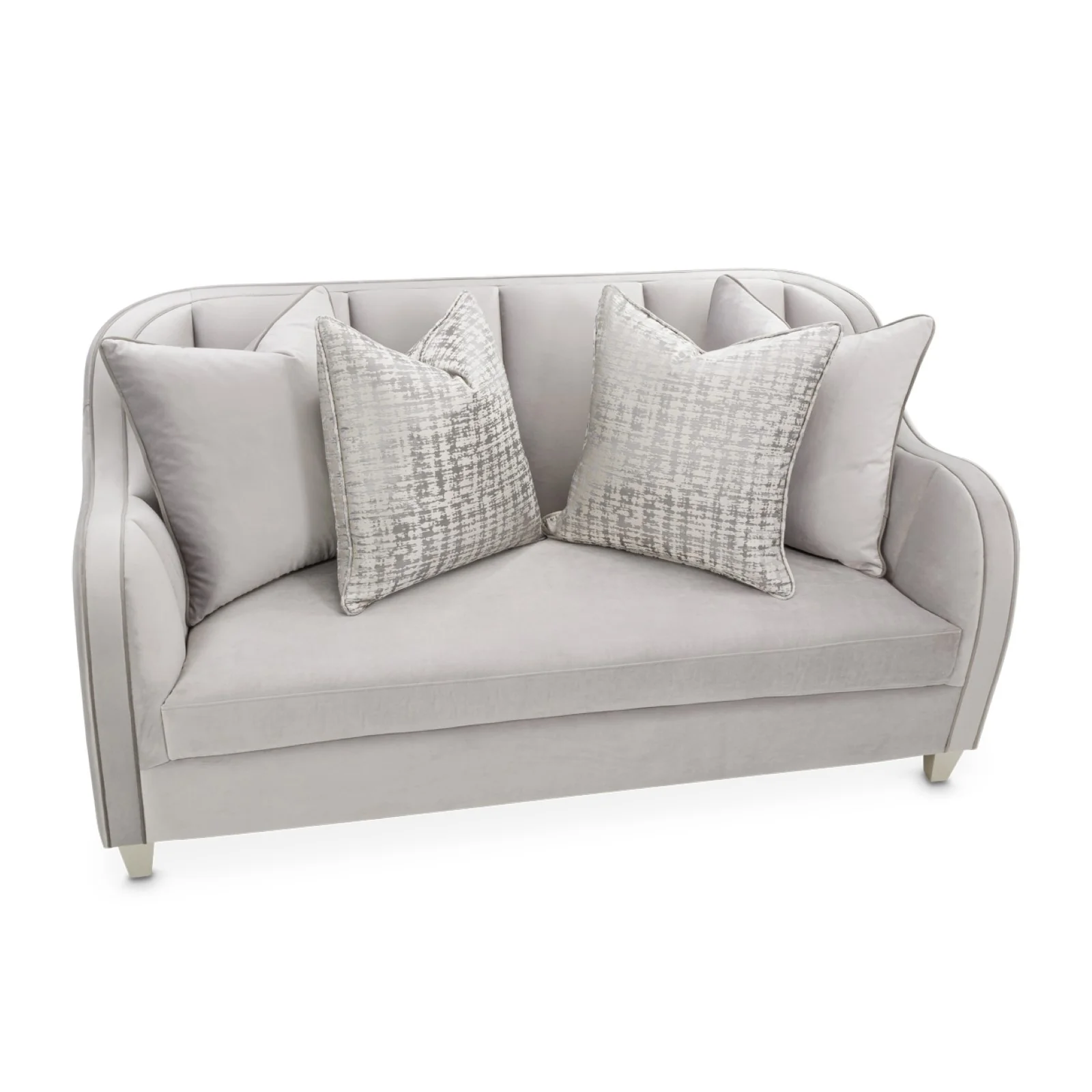 Michael Amini Roxbury Park Velvet Loveseat - Steel/Slate - Image 9