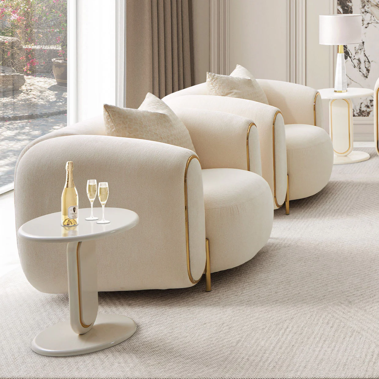 Michael Amini Sassani Chair Crepe Gold - Image 15