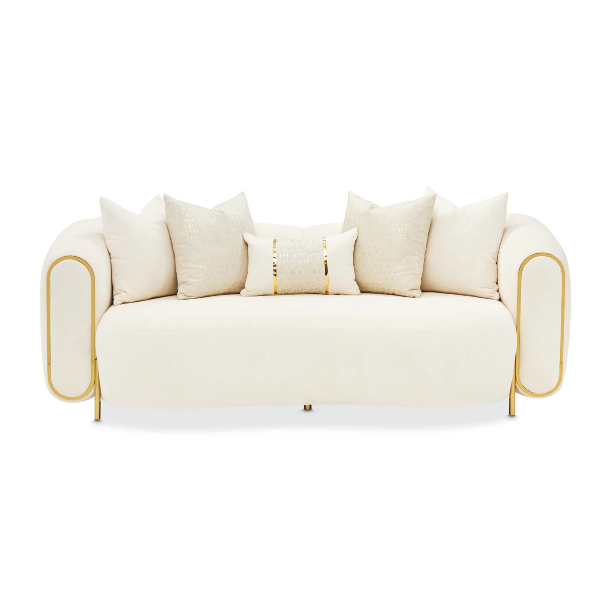 Michael Amini Sassani Loveseat Crepe Gold - Image 2