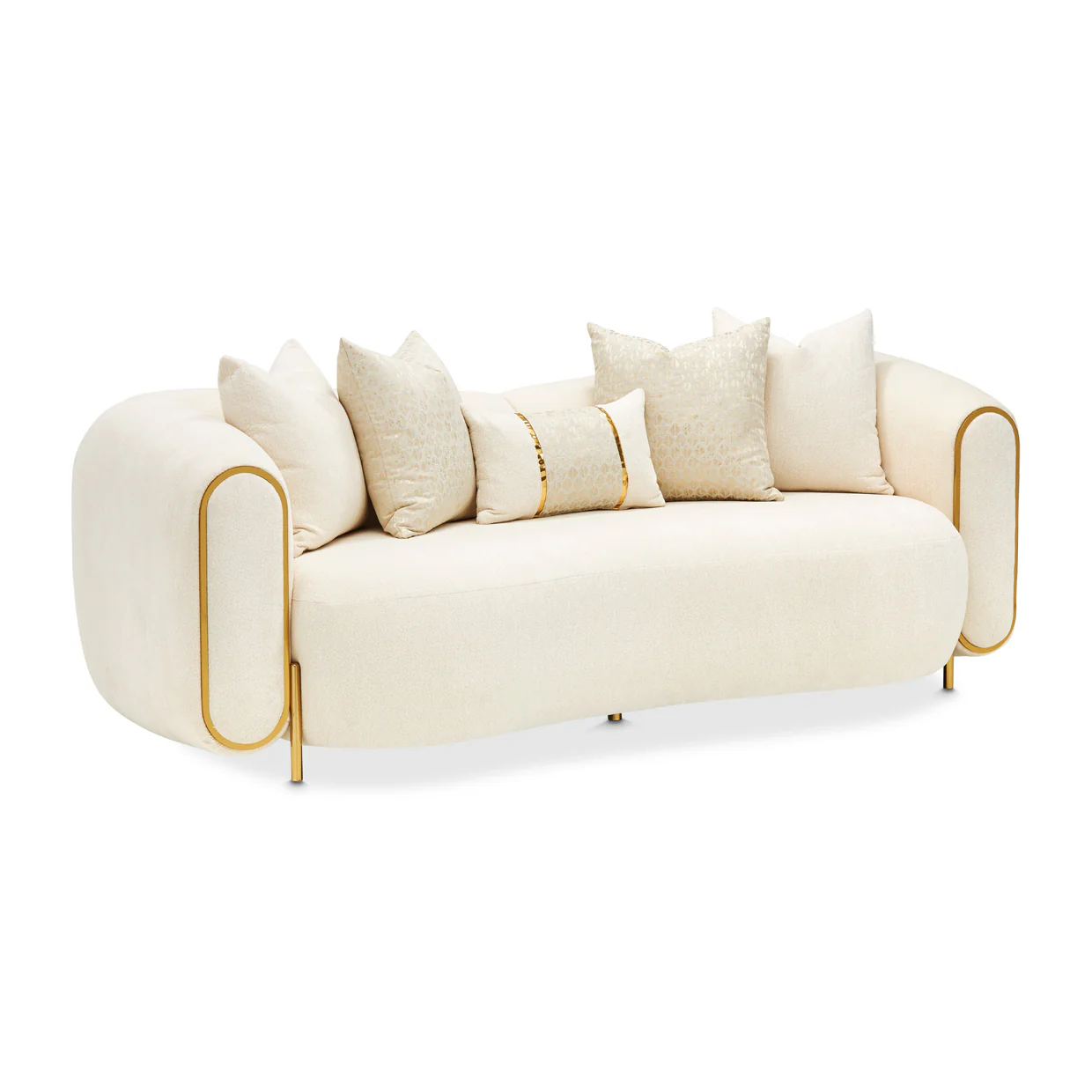 Michael Amini Sassani Loveseat Crepe Gold - Image 3