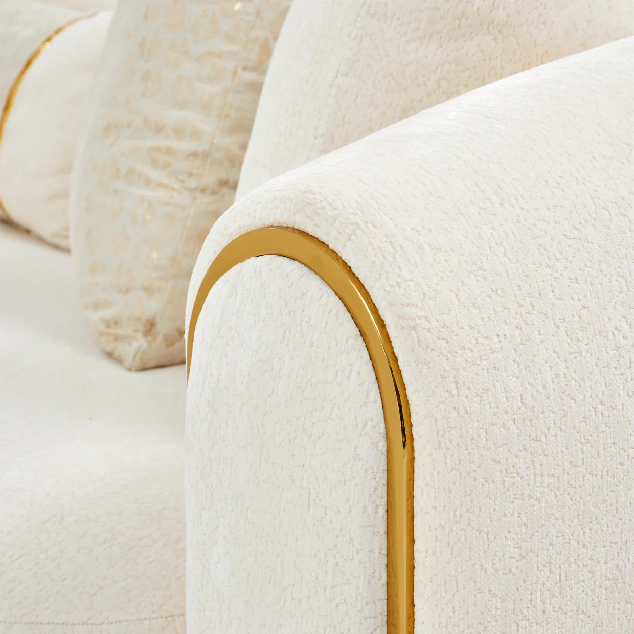 Michael Amini Sassani Sofa Crepe Gold - Image 14