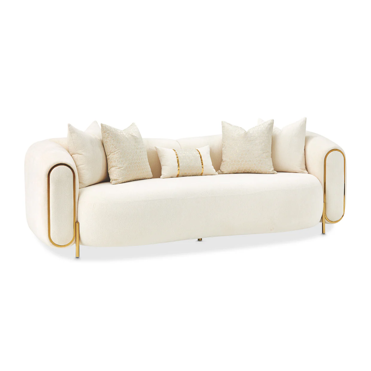 Michael Amini Sassani Sofa Crepe Gold - Image 3